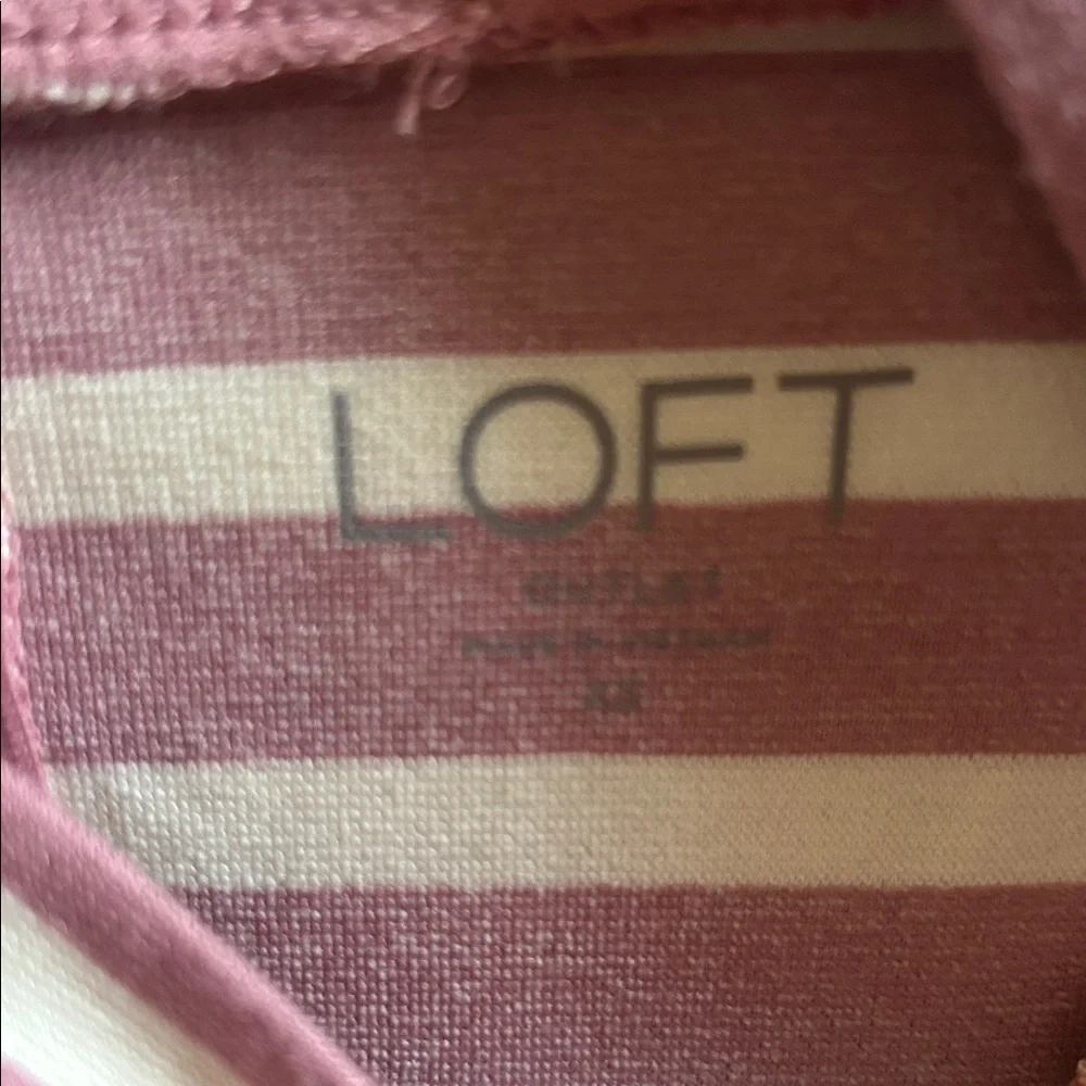 LOFT Outlet Striped Sleeveless Top - Pink and White, Women’s XS - Picture 2 of 5